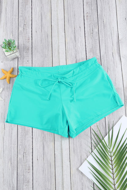 Violet Strap Trim Black Women Swim Boardshort
