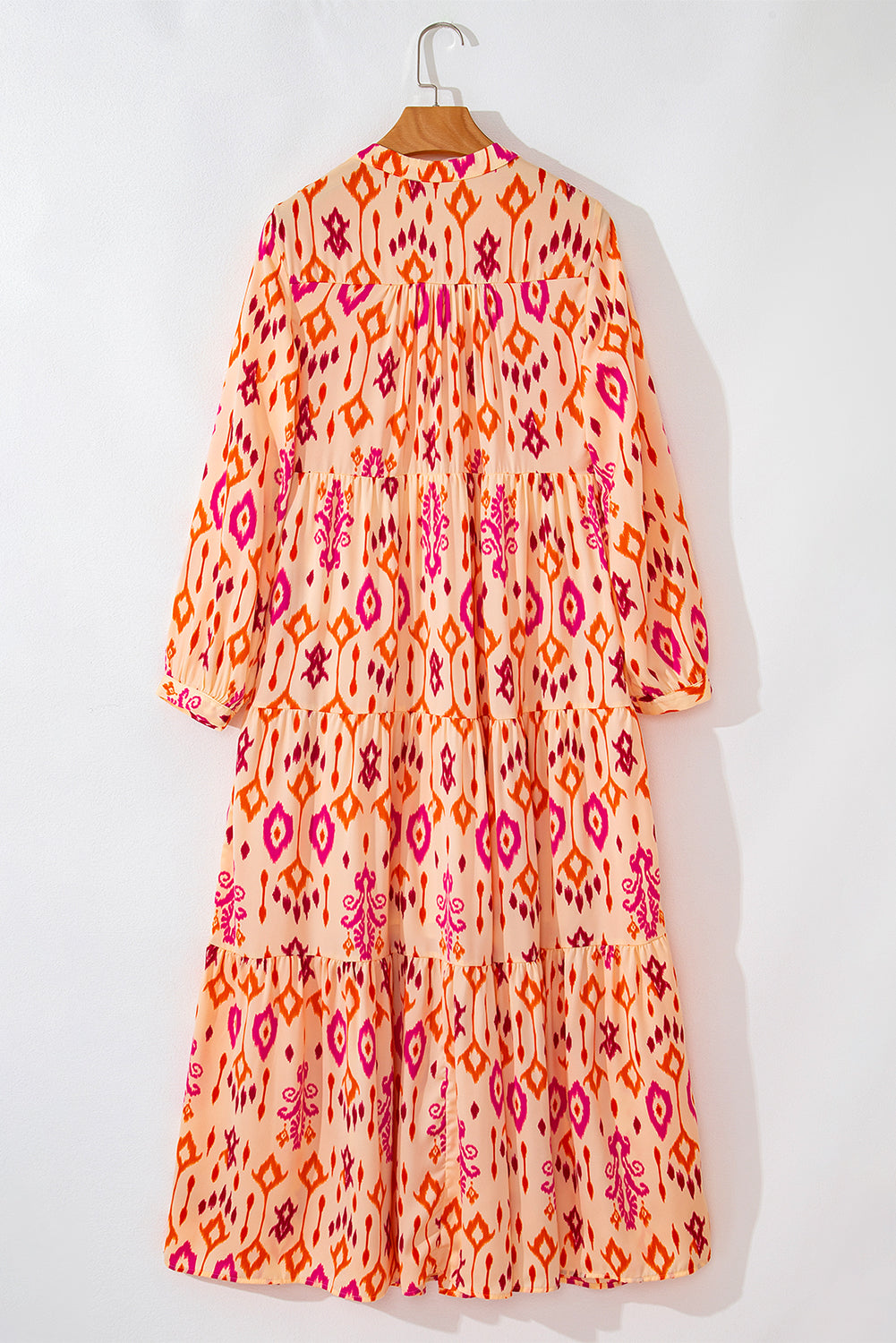 Blue Western Abstract Geometric Printed Maxi Dress