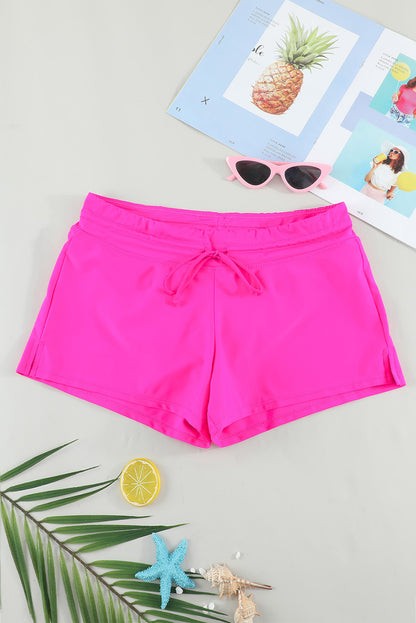 Violet Strap Trim Black Women Swim Boardshort