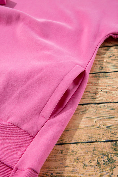 Valerian Solid Fleece Lined Drop Shoulder High Low Sweatshirt