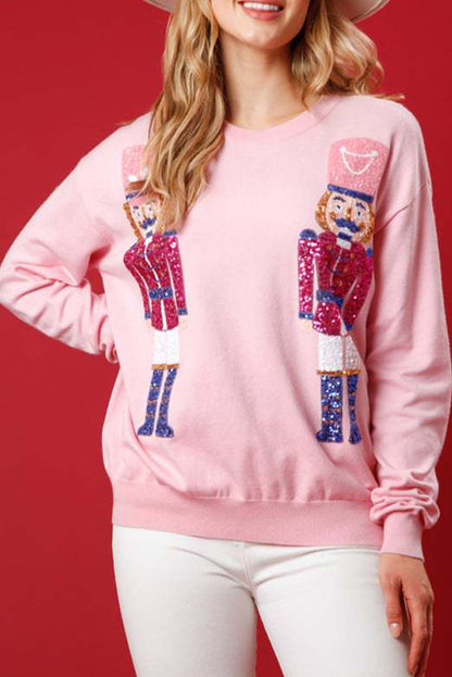 Blue Nutcracker Christmas Crew Neck Sweatshirt