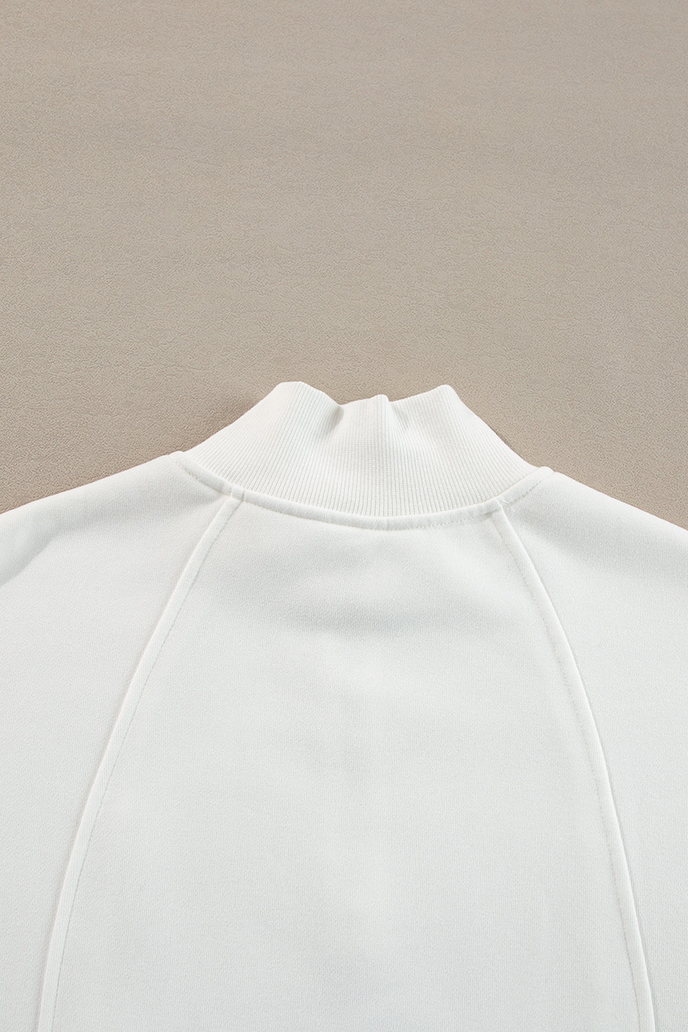 Smoke Gray Zipped Neck Pullover Drop Shoulder Sweatshirt