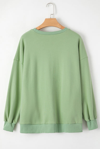 Valerian Solid Fleece Lined Drop Shoulder High Low Sweatshirt