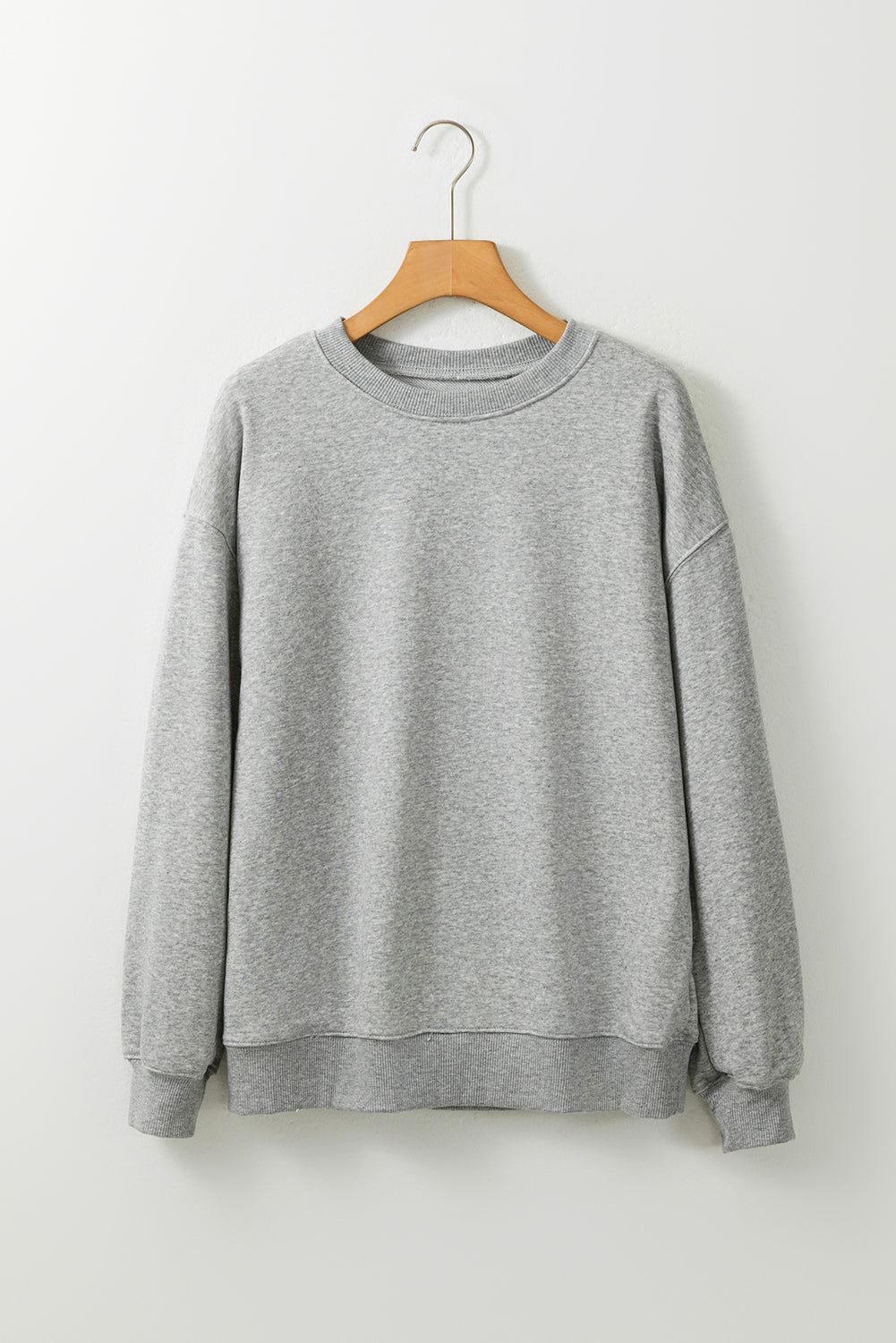 Dark Green Solid Classic Crewneck Pullover Sweatshirt