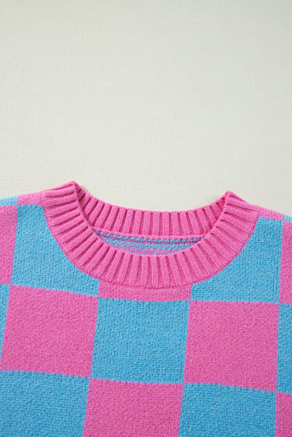 Color black Colorblock Plaid Pattern Ribbed Trim Sweater Tank Top