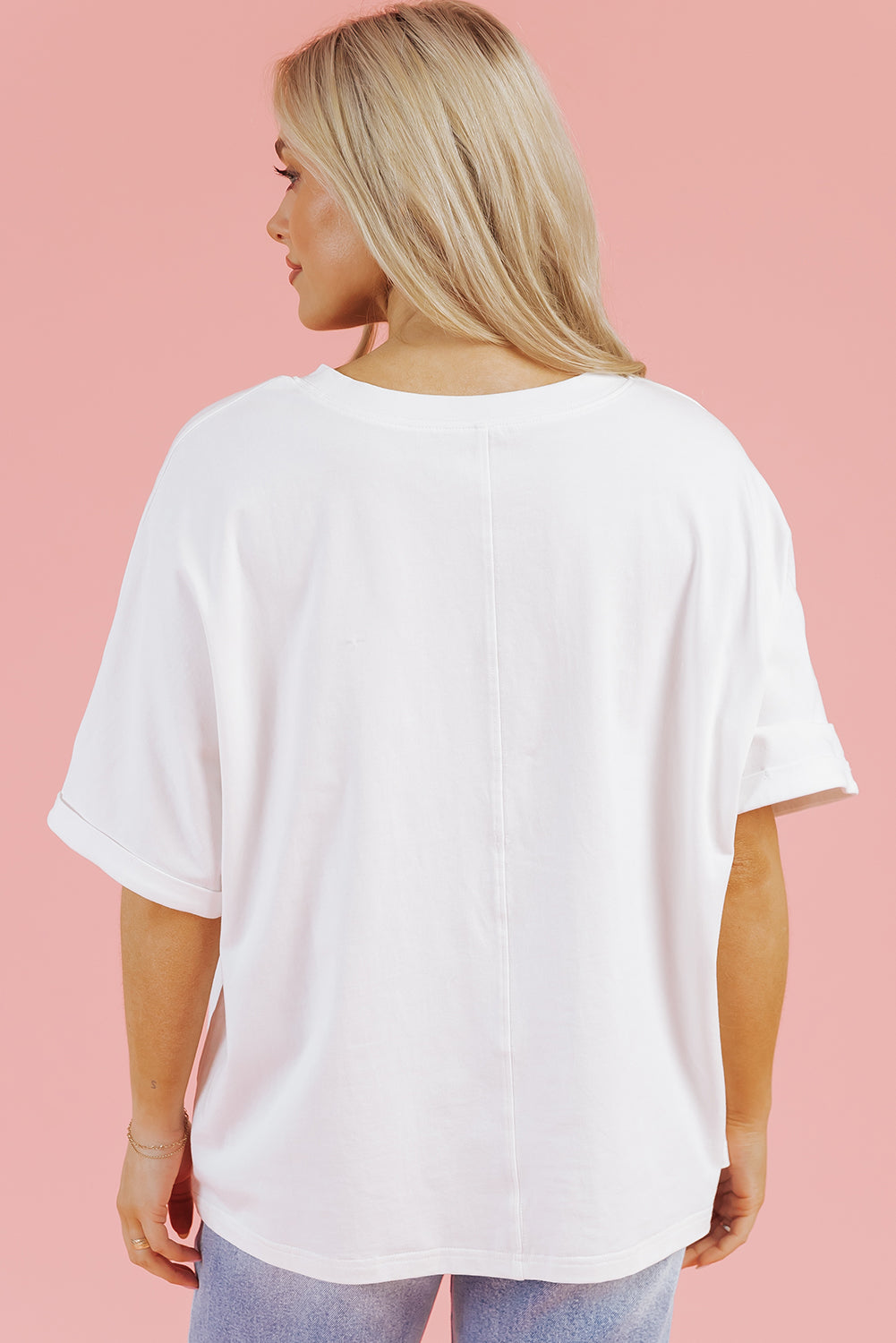 White St Patrick Lucky Clover Sequin Graphic T Shirt