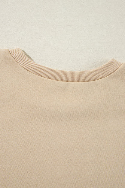 Valerian Solid Fleece Lined Drop Shoulder High Low Sweatshirt