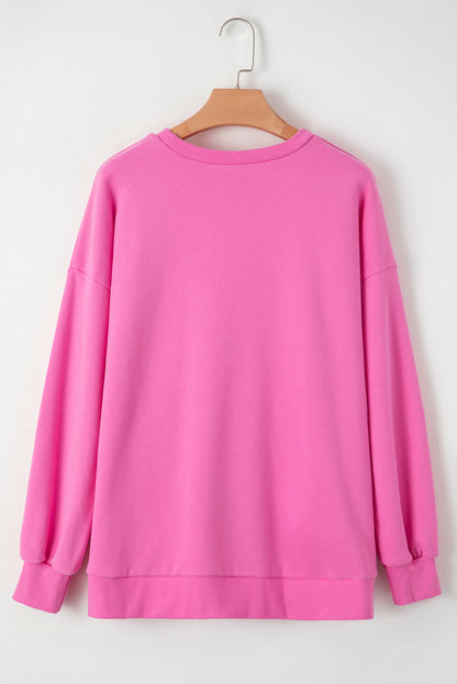 Valerian Solid Fleece Lined Drop Shoulder High Low Sweatshirt