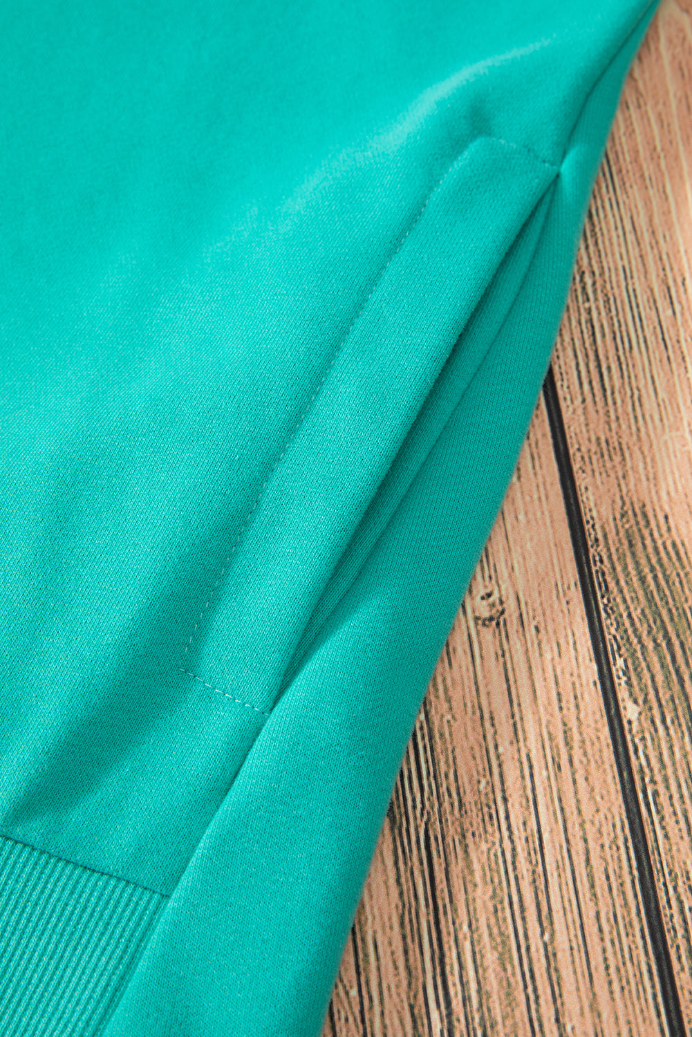 Parchment Solid O Neck High Low Hem Pullover Sweatshirt