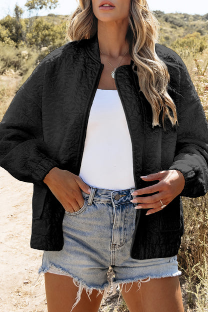 Jungle Green Floral Quilted Jacket