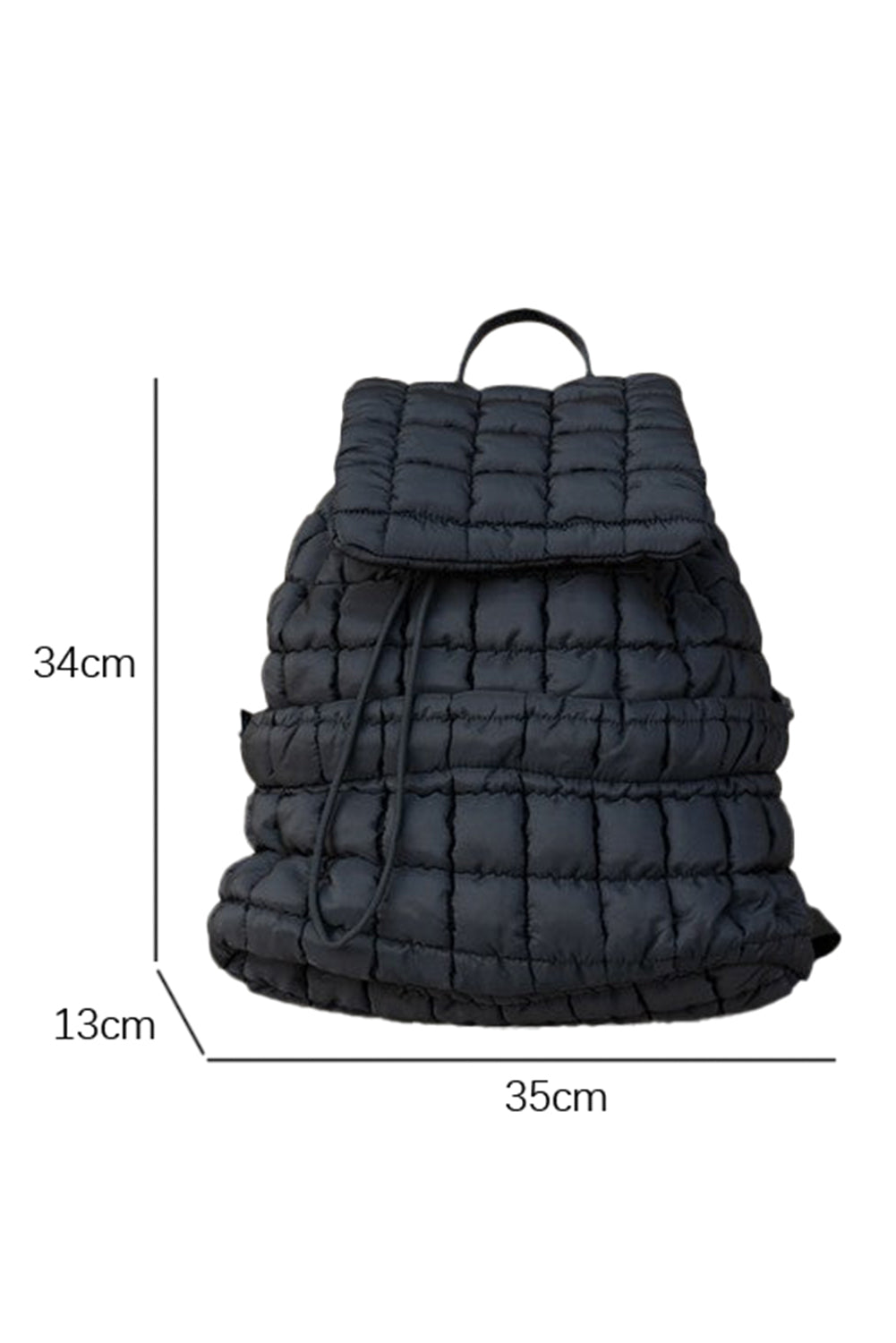 Dusk Blue Solid Flapped Quilted Puffer Backpack