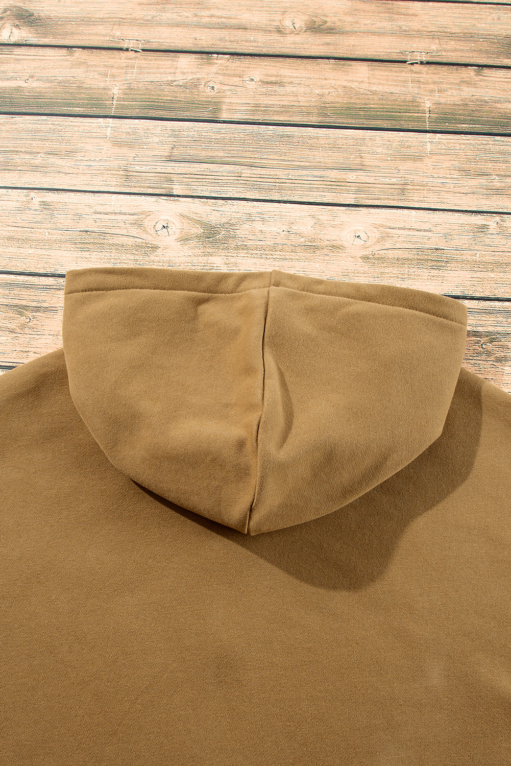 Bonbon Fleece Lined Half Zipper Kangaroo Pockets Loose Hoodie