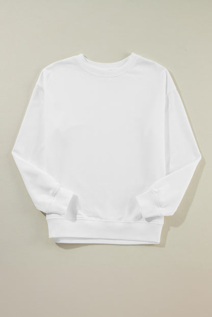 Dark Green Solid Classic Crewneck Pullover Sweatshirt
