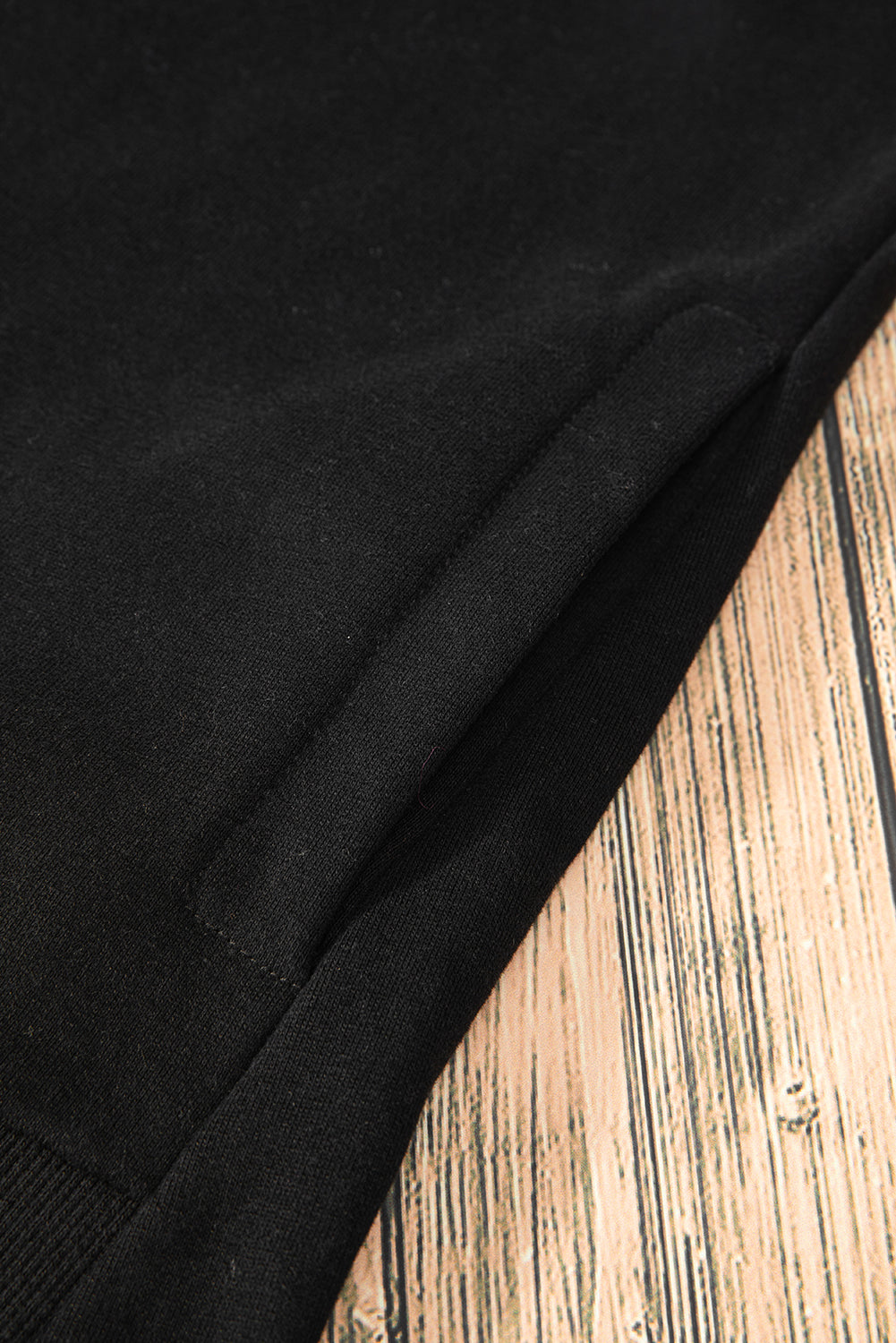 Parchment Solid O Neck High Low Hem Pullover Sweatshirt