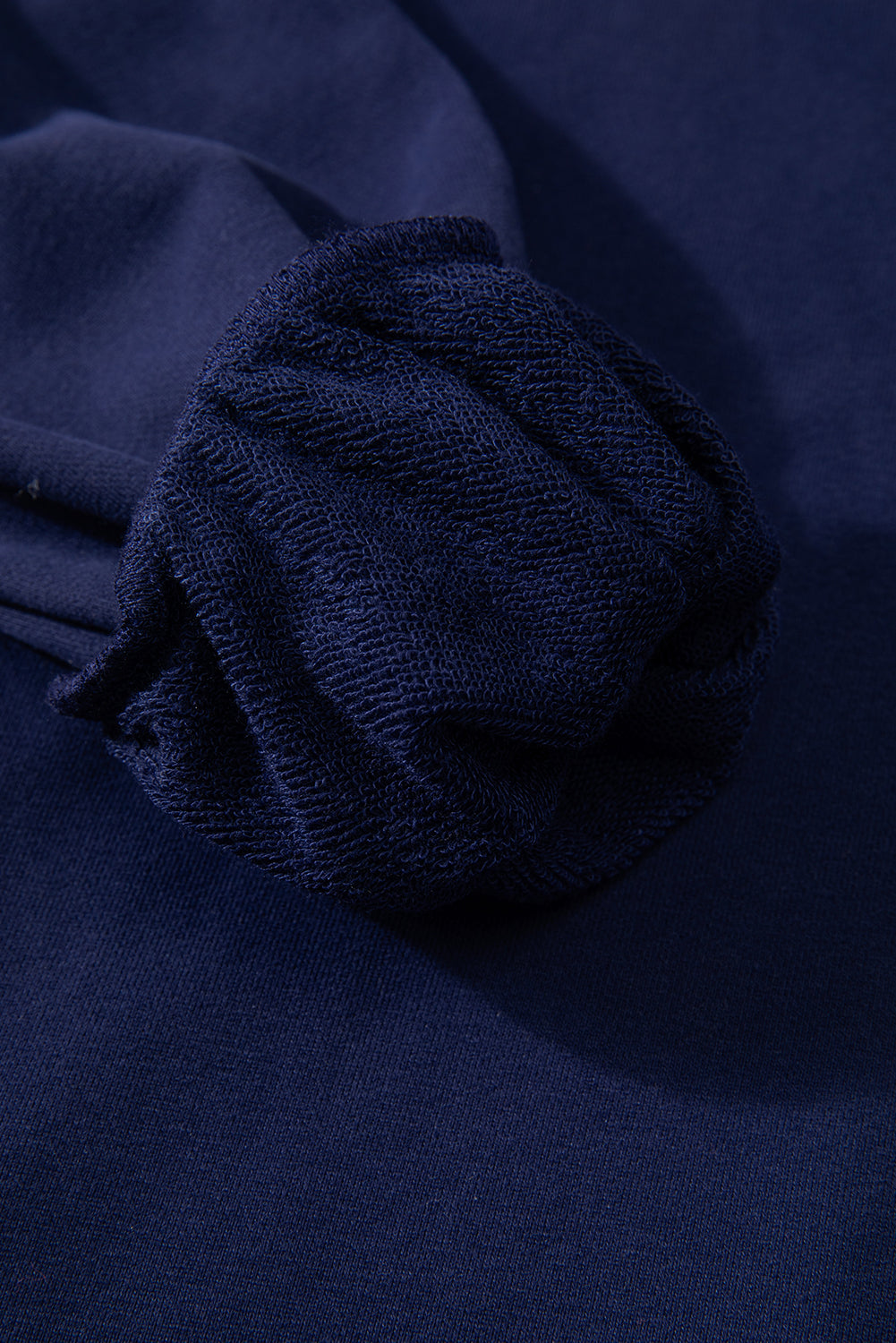 Parchment Solid O Neck High Low Hem Pullover Sweatshirt