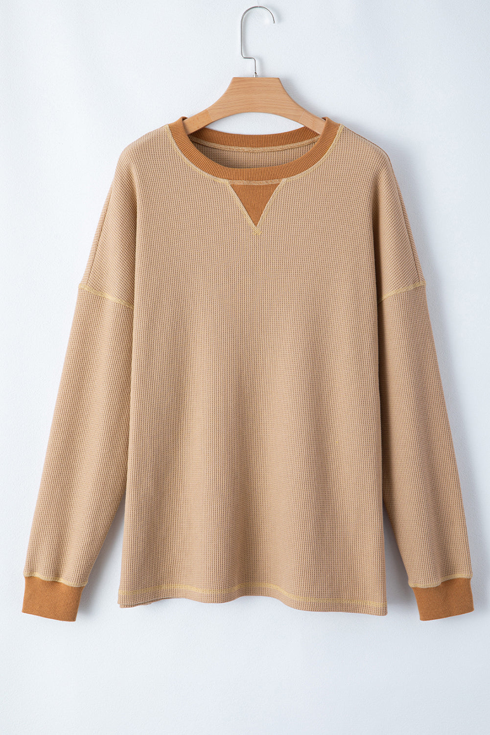 Gray Thermal Pullover Loose Sweatshirt