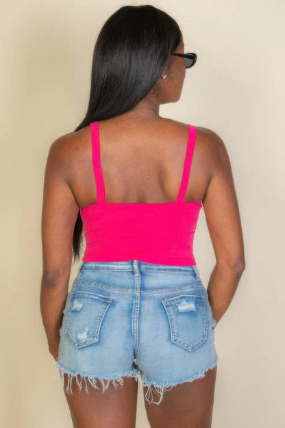 Solid Pink Strap Tank Top