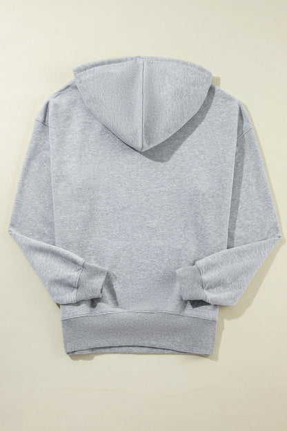 Bonbon Fleece Lined Kangaroo Pocket Drawstring Chunky Hoodie