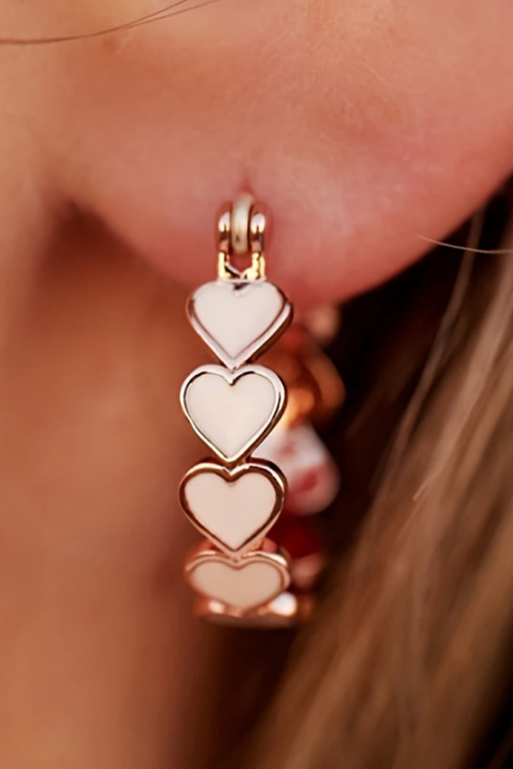 Fiery Red Heart Shape Plated Alloy Small Hook Earrings