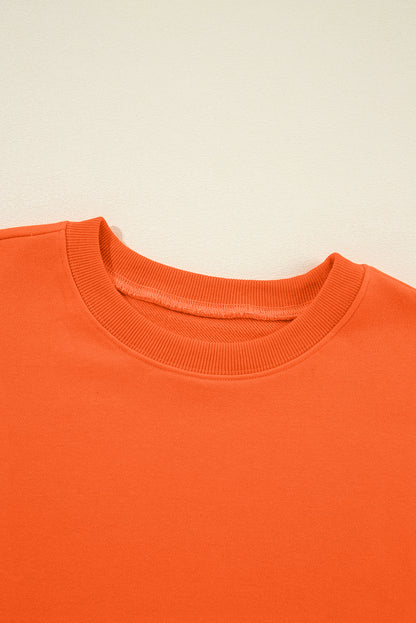 Dark Green Solid Classic Crewneck Pullover Sweatshirt