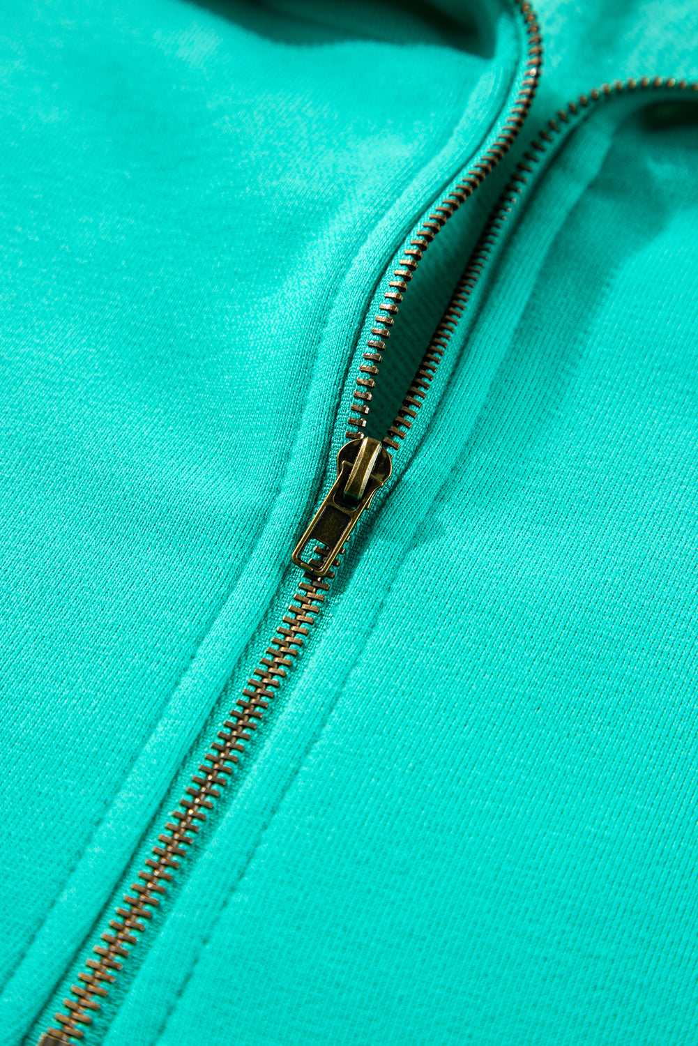 Bonbon Fleece Lined Half Zipper Kangaroo Pockets Loose Hoodie