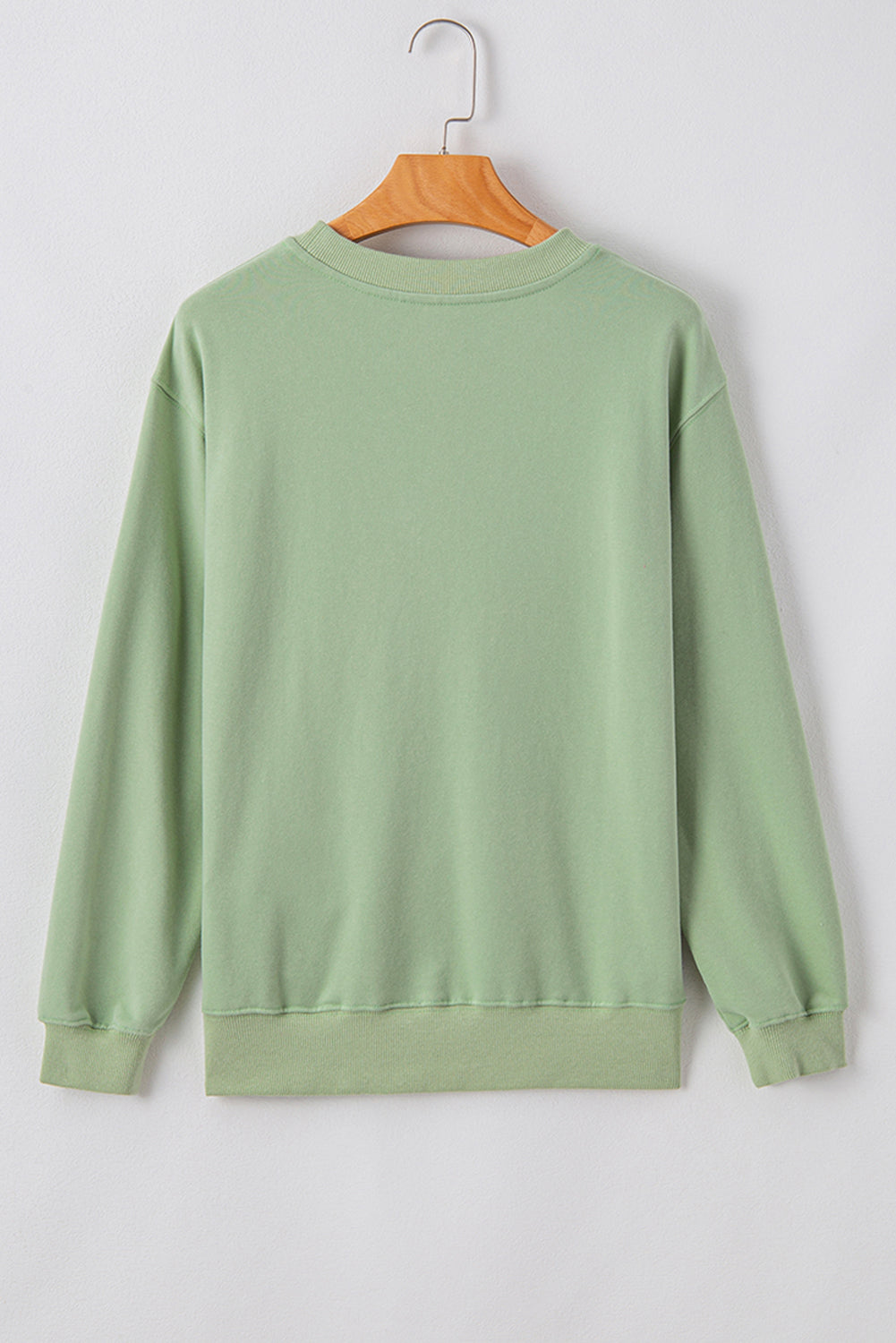 Navy Blue Plain Drop Shoulder Crewneck Pullover Sweatshirt