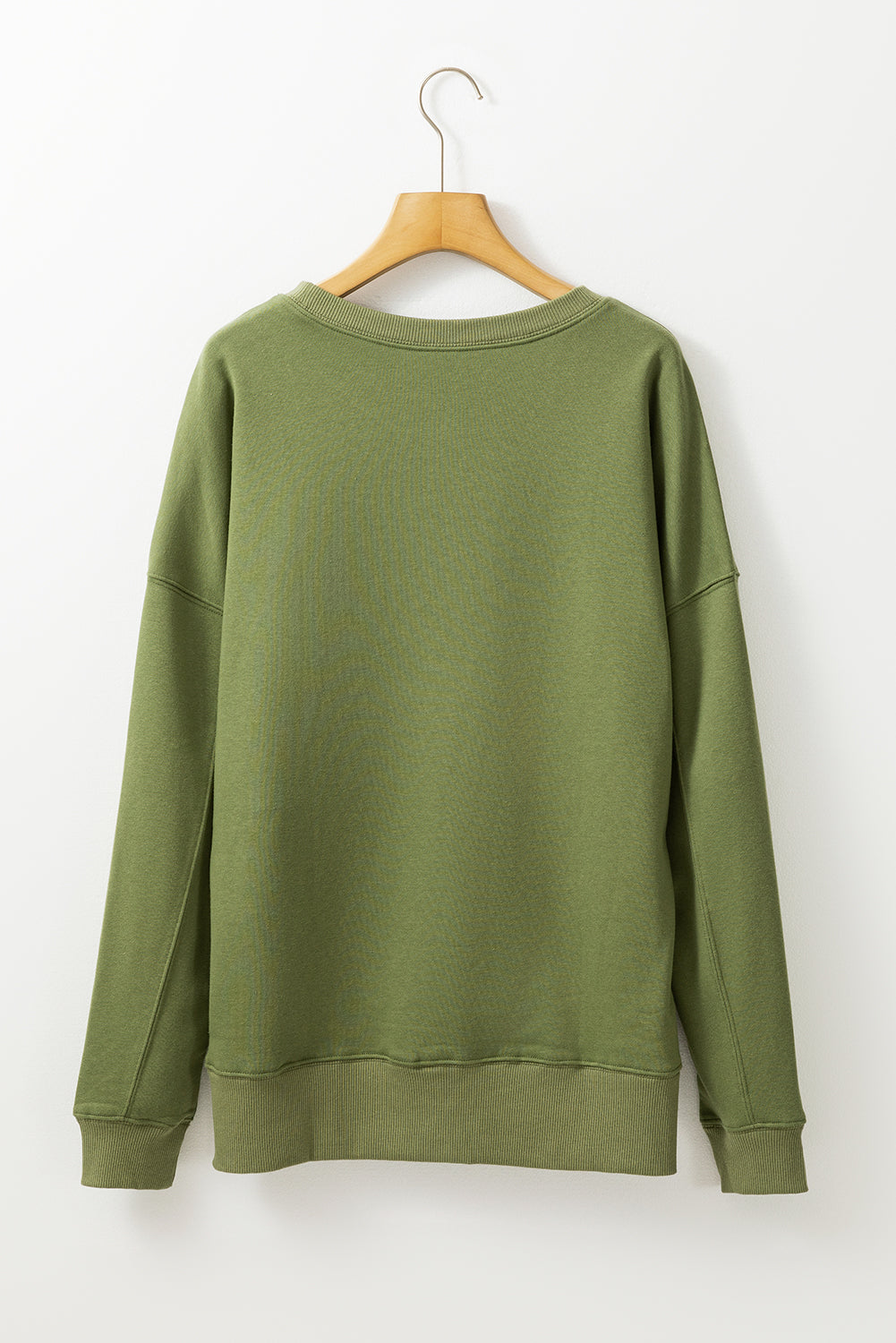 Black Drop Shoulder Crisscross Stitching Pocketed Loose Sweatshirt