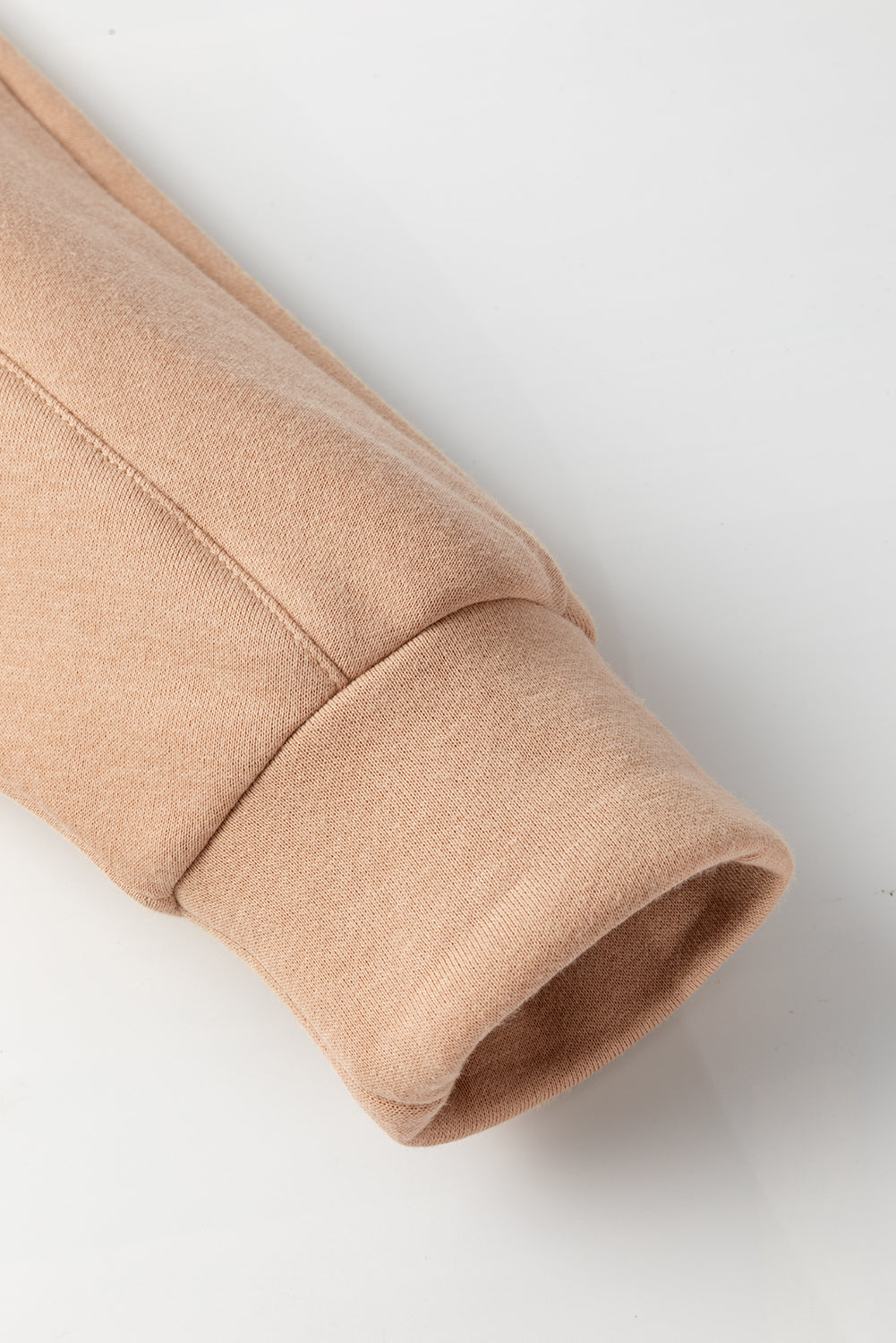 Apricot Drawstring Turtleneck Dolman Sleeve Sweatshirt