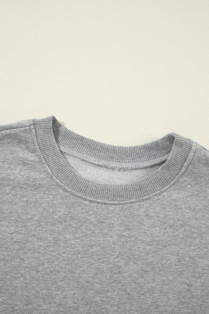 Dark Green Solid Classic Crewneck Pullover Sweatshirt