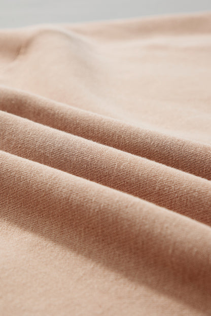Apricot Drawstring Turtleneck Dolman Sleeve Sweatshirt