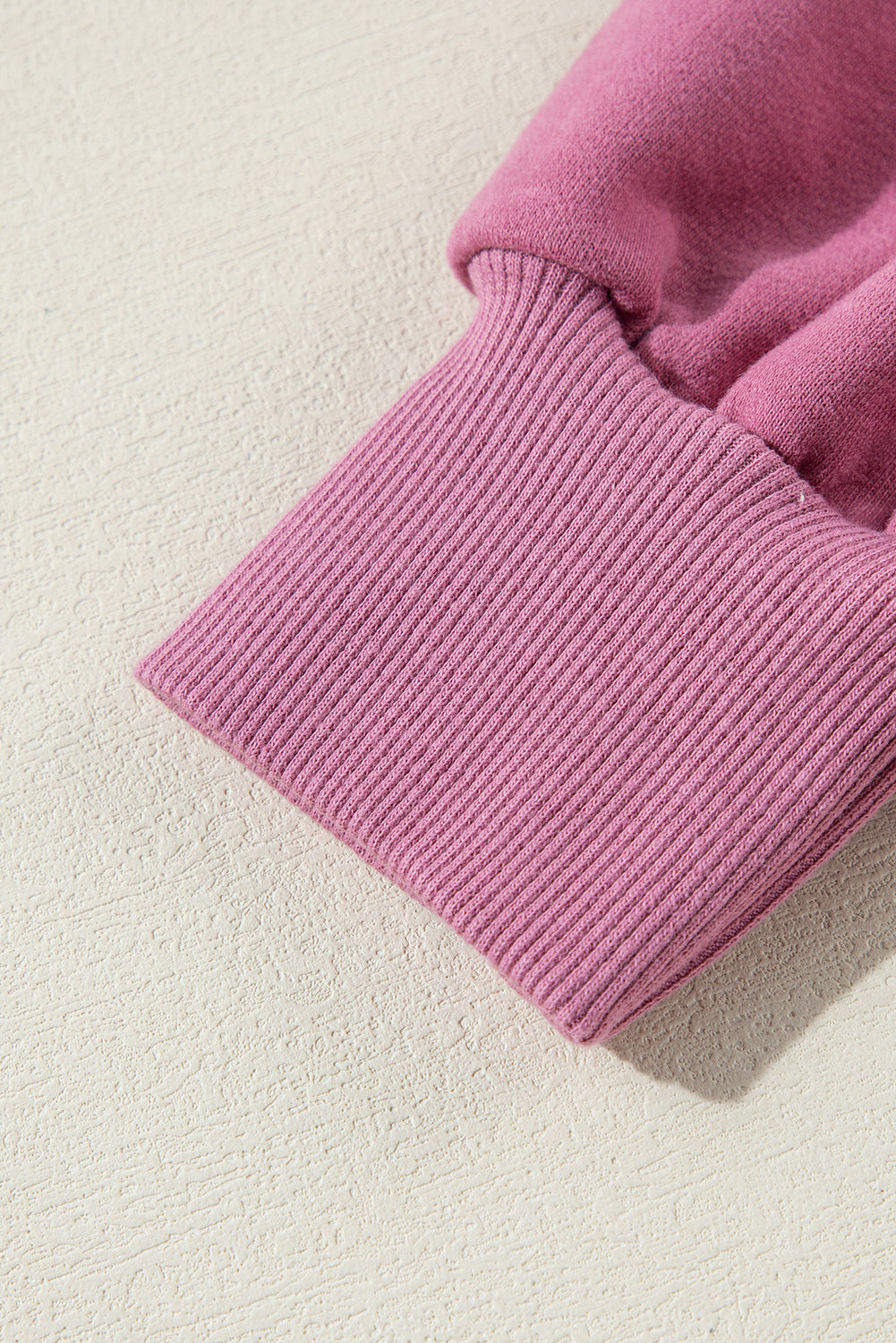 Parchment Solid O Neck High Low Hem Pullover Sweatshirt