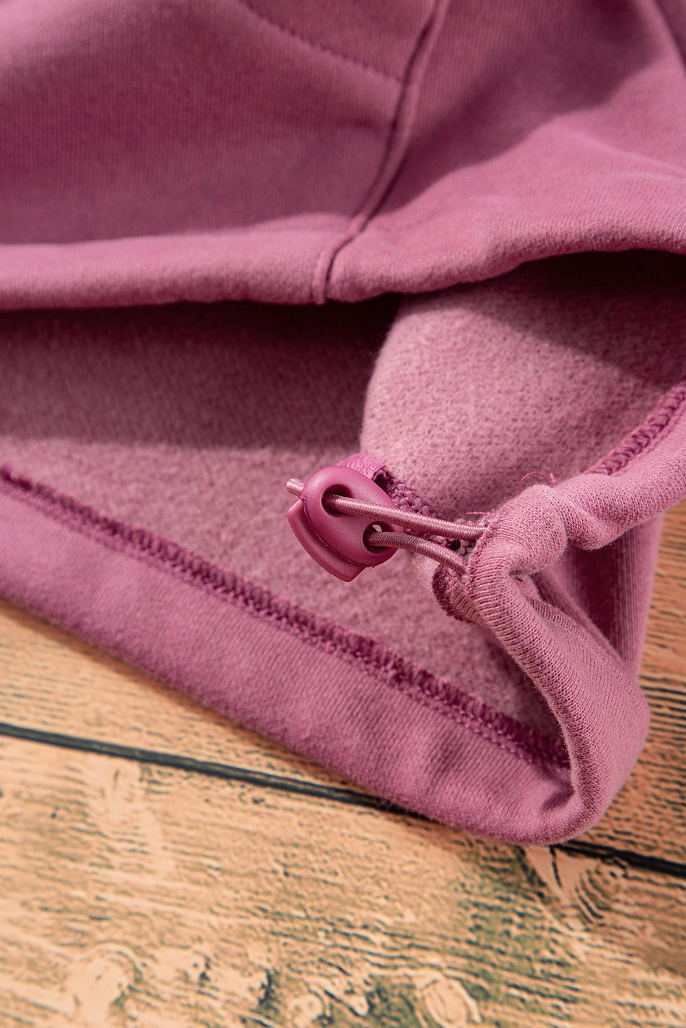 Bonbon Fleece Lined Half Zipper Kangaroo Pockets Loose Hoodie