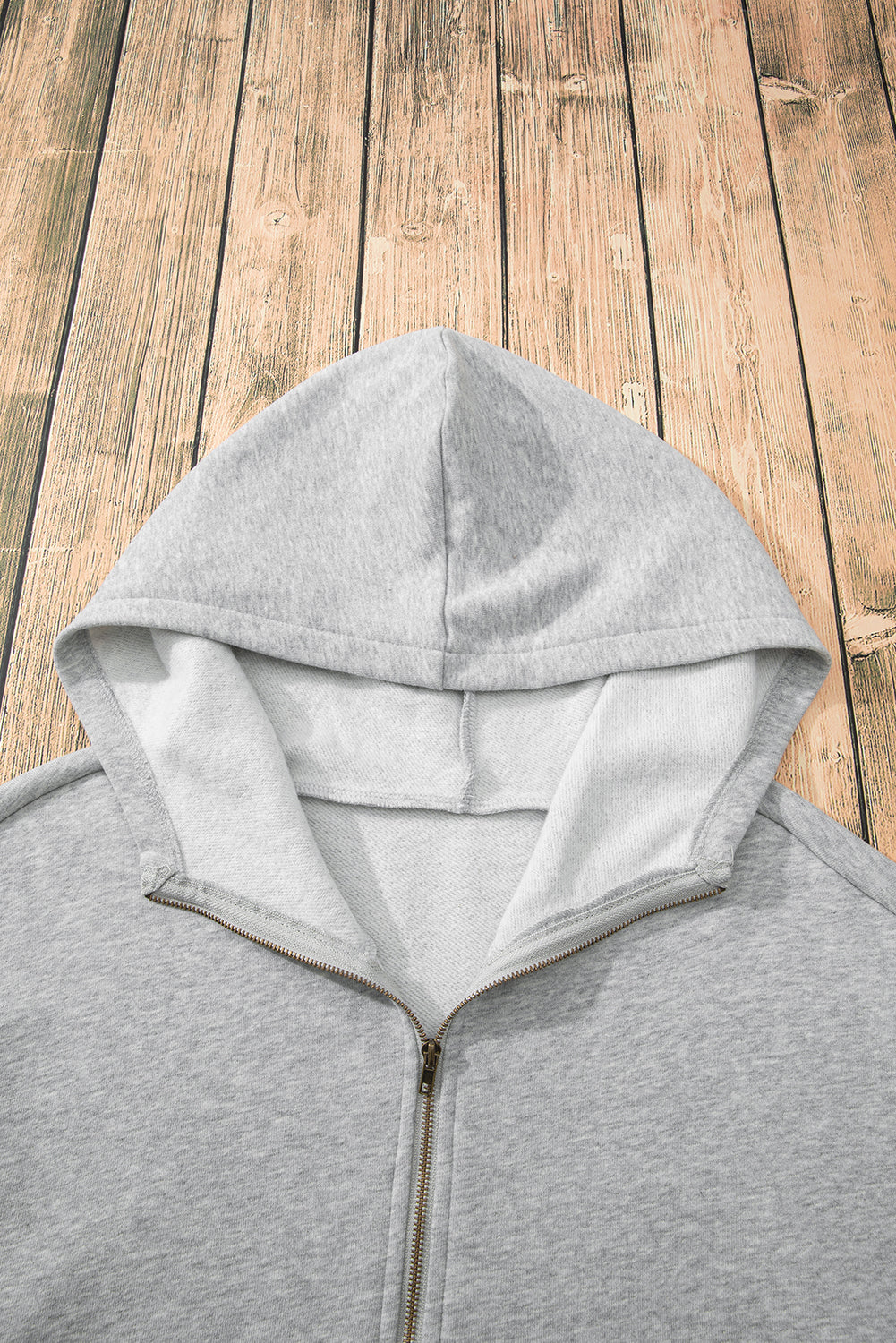 Bonbon Fleece Lined Half Zipper Kangaroo Pockets Loose Hoodie