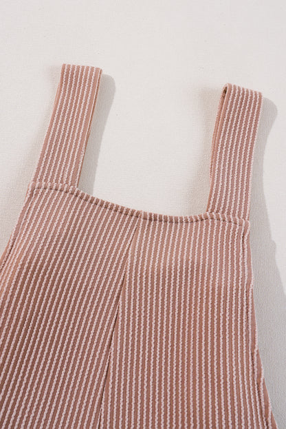 Philippine Gray Corded Adjustable Straps Wide Leg Loose Overall