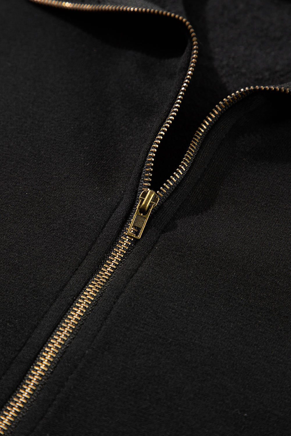 Bonbon Fleece Lined Half Zipper Kangaroo Pockets Loose Hoodie