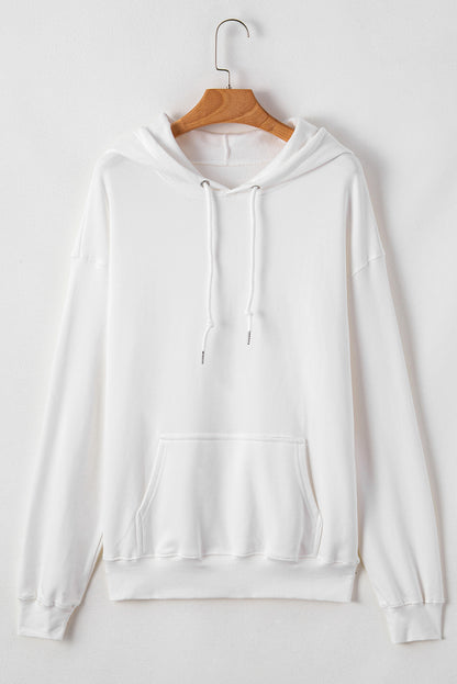 Bonbon Fleece Lined Kangaroo Pocket Drawstring Chunky Hoodie