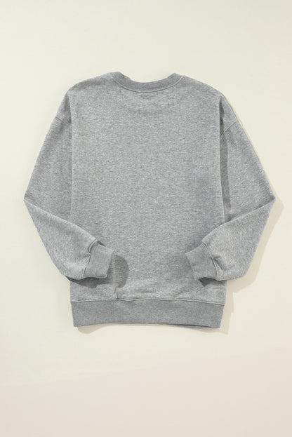 Dark Green Solid Classic Crewneck Pullover Sweatshirt