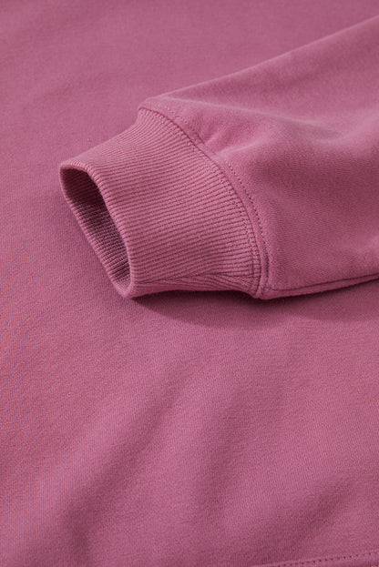 Bonbon Fleece Lined Kangaroo Pocket Drawstring Chunky Hoodie