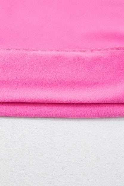 Valerian Solid Fleece Lined Drop Shoulder High Low Sweatshirt