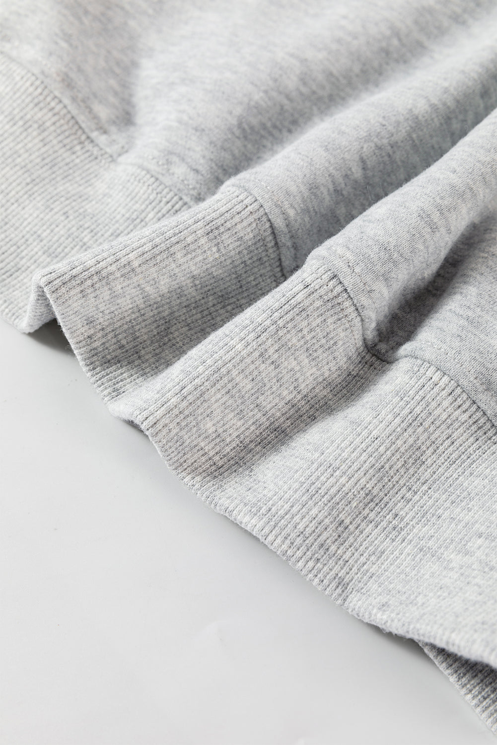 Navy Blue Plain Drop Shoulder Crewneck Pullover Sweatshirt
