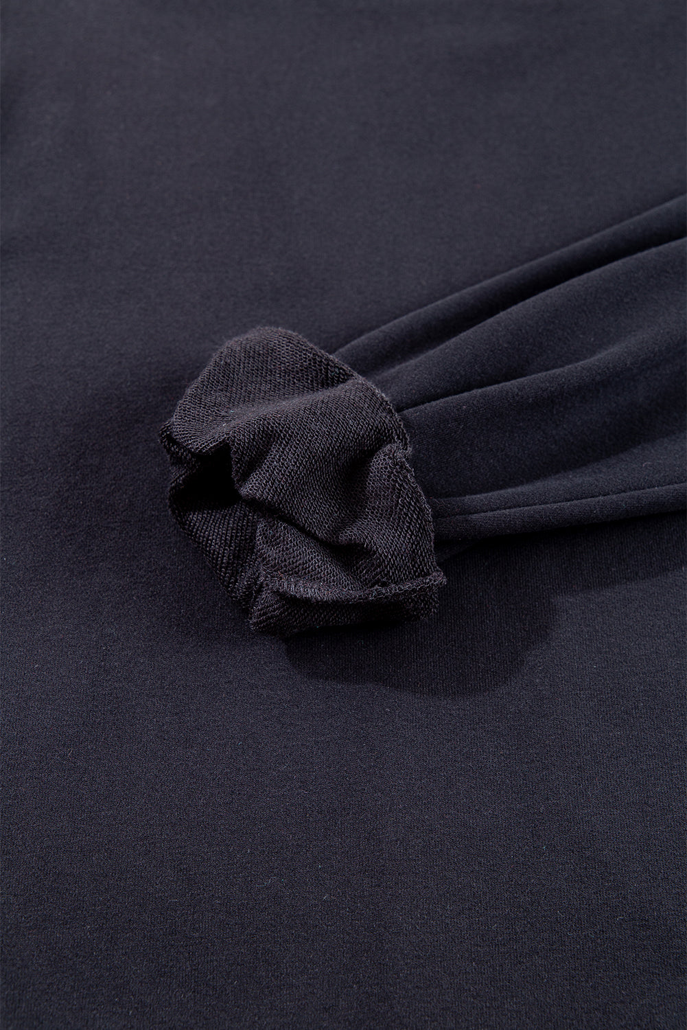 Navy Blue Plain Drop Shoulder Crewneck Pullover Sweatshirt