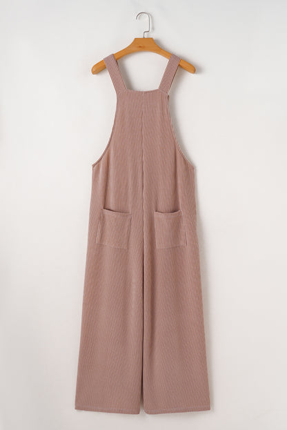 Philippine Gray Corded Adjustable Straps Wide Leg Loose Overall