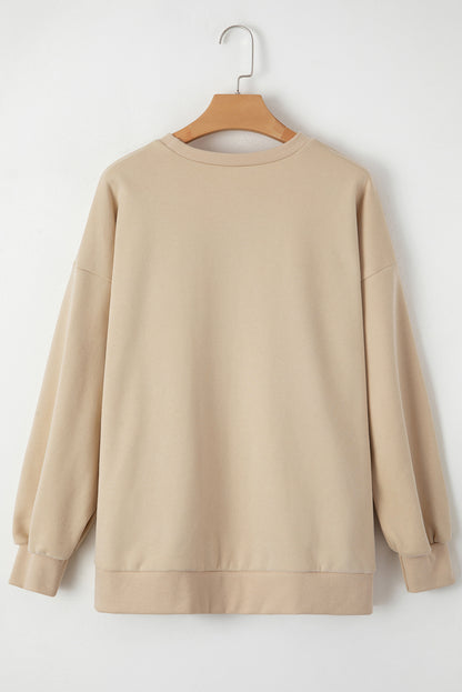 Valerian Solid Fleece Lined Drop Shoulder High Low Sweatshirt