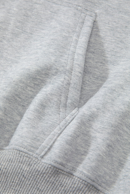 Bonbon Fleece Lined Kangaroo Pocket Drawstring Chunky Hoodie