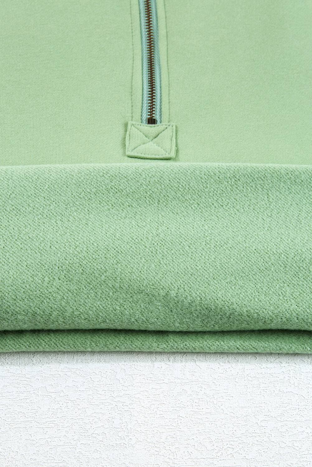 Bonbon Fleece Lined Half Zipper Kangaroo Pockets Loose Hoodie