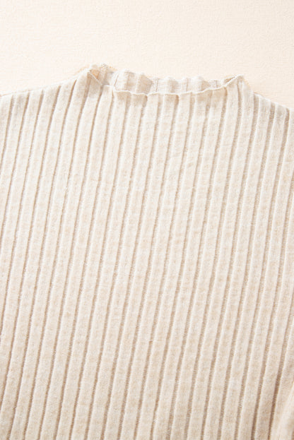 Black Ribbed Knit Patchwork Printed Belted A-line Dress