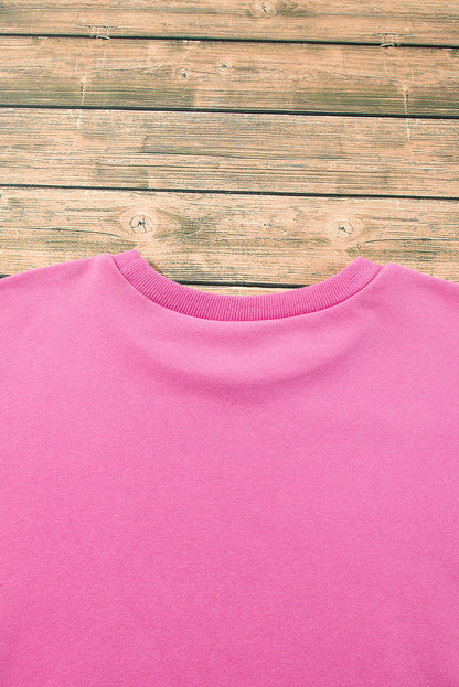 Valerian Solid Fleece Lined Drop Shoulder High Low Sweatshirt