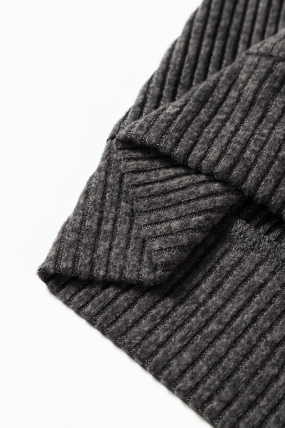 Evergreen Ribbed Zip Up Front Drawstring Hoodie