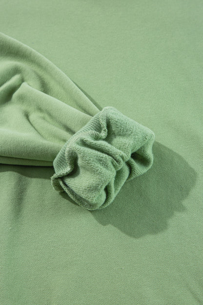 Valerian Solid Fleece Lined Drop Shoulder High Low Sweatshirt
