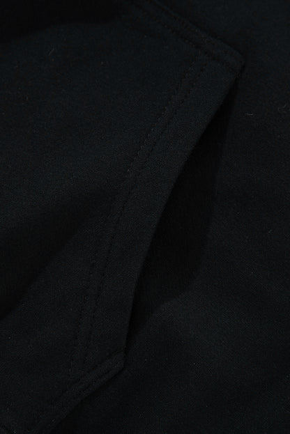 Bonbon Fleece Lined Kangaroo Pocket Drawstring Chunky Hoodie